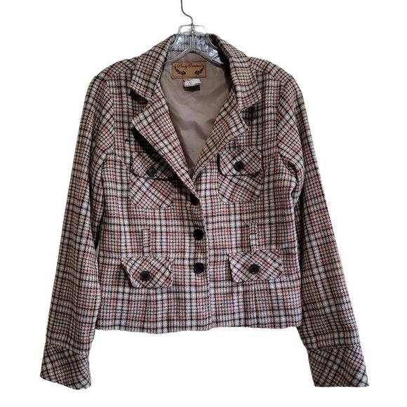 Body Central Brown Tan Multicolored Plaid Jacket Sz Medium - Picture 5 of 7